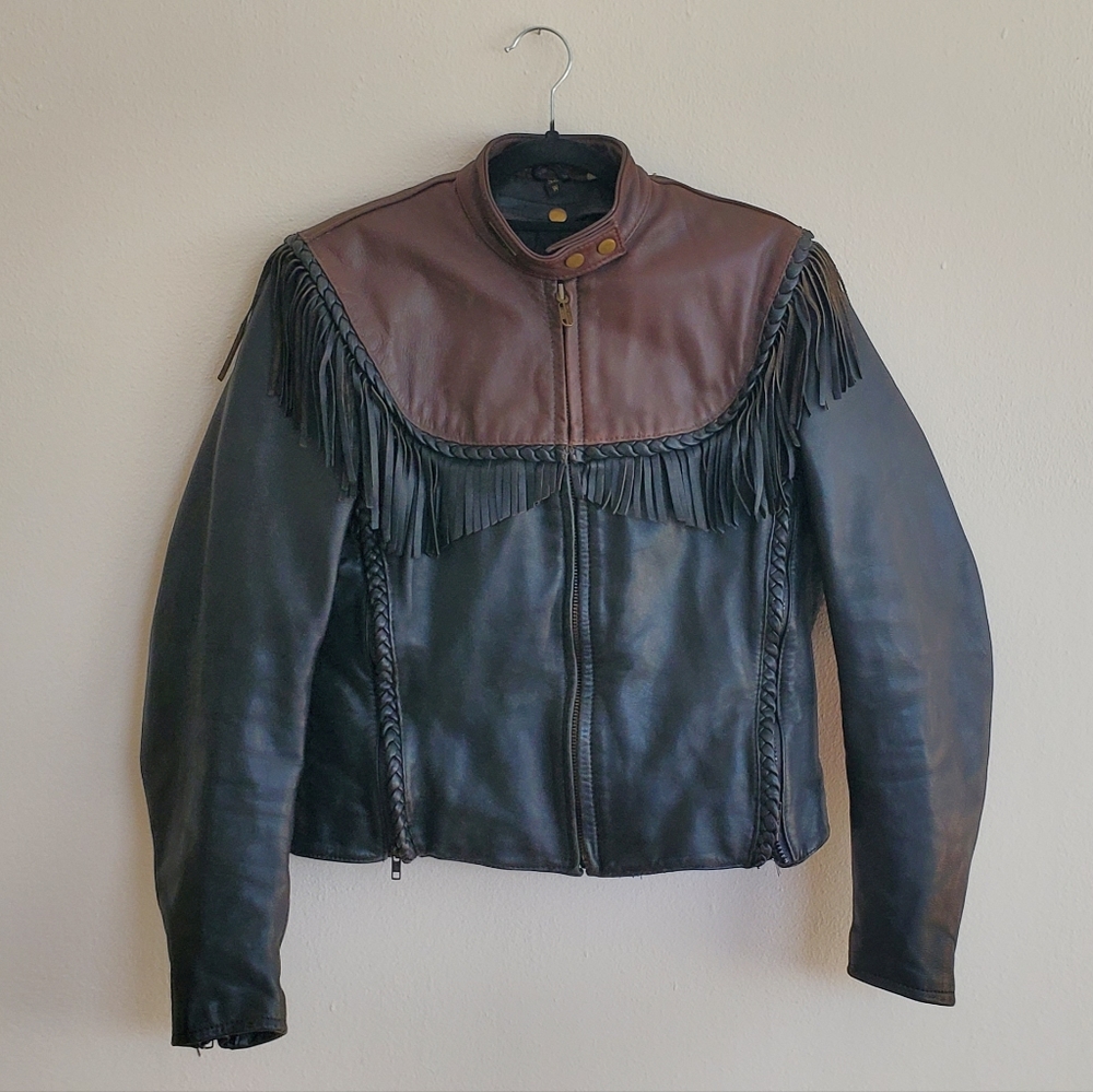 Vintage Harley Davidson riding jacket w/ fringe